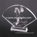 Horse image crystal paperweight